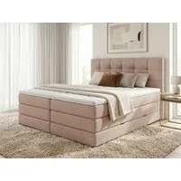 Sofnet Boxspringbett Best XL (2x Bettkästen, Bonellfederkern- und Taschenfederkernmatratze, Topper), Polsterbett, Doppelbett, Webstoff, mit Kopfteil, 140/160/180x200 cm