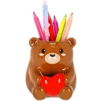 Legami Aufbewahrungsbecher Keramik-Stiftehalter - Teddy Bear - Desk Friends