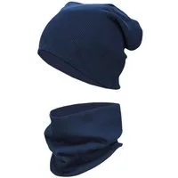 TupTam Beanie Kinder Beanie Mütze Schlauchschal Set aus Jersey und Rippstoff