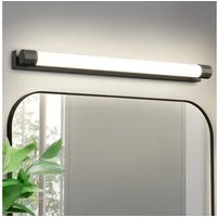 ZMH LED Spiegelleuchte 50CM Spiegellampe Badezimmer Schwarz, LED fest integriert