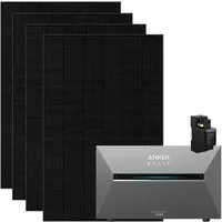 Anker Balkonkraftwerk Solix 1820W Photovoltaikanlage Komplettset mit Solarbank E2700 3 Pro, Monokristallin, (Set, 4*455W Solarmodule + Anker Solarbank 3 Pro + ohne/mit Halterung), mit Smart Zähler, IP65, Plug und Play