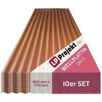 LP projekt Wellplatte Dach Kunststoff – Wetterfest & Langlebig für Überdachung, 1,2 mm, 10,53 m², (10-St., Einzelplatte oder 1er-/5er-/10er-Set), 90x117 cm Welldachplatten Transparent – Ideal für Carport & Garten