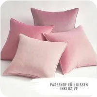 Interior by Hakito Dekokissen 4er Set Kissenbezüge inklusive Füllkissen Set Sami Samt weich, Kissenhülle mit Füllung