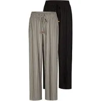 DENIMFY Chinohose Damen Palazzo Hose DFBrenda 2er Loose Fit (Vorteilspack) 7/8 Culotte mit Taschen