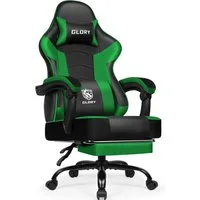 Hiazurm Gaming-Stuhl Gaming Stuhl, Bürostuhl Ergonomisch Wippfunktion bis zu 170° (Gaming Chair mit Fußstütze, 10 cm Höhenverstellung), Verstellbarem Lenden- & Kopfkissen, Gamer Stuhl 150kg Belastbarkeit