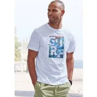 John Devin T-Shirt Rundhalsshirt mit Surf -Aufdruck aus reiner Baumwolle
