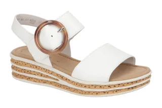 Gabor 84.550 - Damen Sandalette wei? latte Keilabsatz flexibel