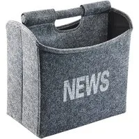 Kobolo Zeitungsständer Magazinsammler faltbar aus grauem Filz 31x19x31cm