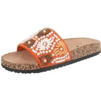 Ital-Design Damen Mules Freizeit Pantolette (86706640) Flach Pantoletten in Orange