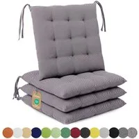 Lavea Stuhlkissen Lavea® Sitzkissen & Stuhlkissen 40x40 cm – 4er/8er Set, 40x40x3 cm, mit Stoffbändern, Indoor & Outdoor, für Garten & Balkon