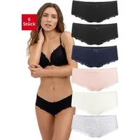 Fabio Farini Panty Frauen Unterwäsche - Damen Slips aus Baumwolle (Packung, 6-St) im Bikini-Style mit dezenter Spitze