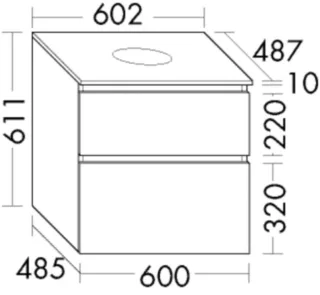 Burgbad Waschtischunterschrank Lin20 Melamin 611x602x487 Eiche Dekor Klassik, WWYI060F6433 WWYI060F6433