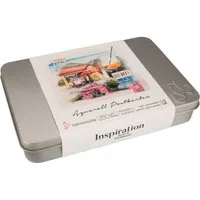 Hahnemühle Aquarellpapier Aquarell Postkarten Metallbox, 250g/m², 30er, 10,5 x 14,8 cm, matt, cold pressed