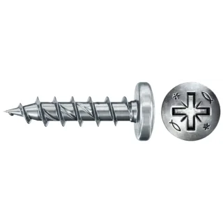 Fischer Spanplattenschraube 4,0x20 PowerFast FPF II PZF BC, Panhead, Kreuzschlitz PZ, Vollgewinde - 670242