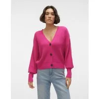 Vero Moda Strickjacke VMLEA LS V-NECK CUFF CARDIGAN NOOS Kunstfaser, regular fit