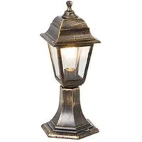 Qazqa Außen-Stehlampe Capital, ohne Leuchtmittel, Warmweiß, QAZQA Außen­poller­leuchte, e27, Gold, Kunststoff, classic-antique