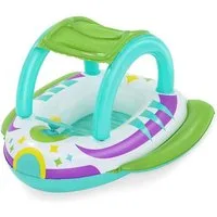 Bestway Kinder-Schlauchboot Space Splash, Raumschiff, mit Sonnenschutzdach, 98 x 95 x 61 cm