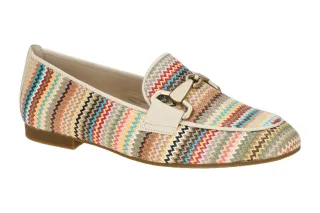 Gabor 85.214 Slipper Halbschuhe beige buntes Muster Mehrfarbig