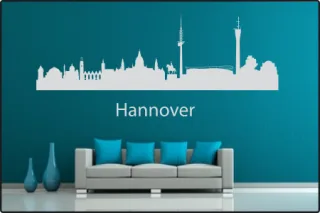 Wandtattoo "Stadt Skyline Städteskyline Silhouette HANNOVER"