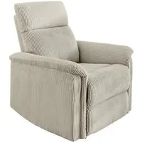 luma-home Relaxsessel 15504 (TV-Sessel mit halbautomatischer Relaxfunktion B78/T93/H100 cm), Federkern, Wellenunterfederung, Bezug Cord Beige