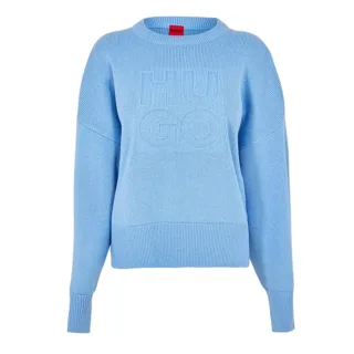 Hugo - Pullover Top für Damen, Überschnittene Schulter, leger (Pastellblau)