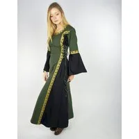 Leonardo Carbone Ritter-Kostüm Mittelalterliches Kleid mit Bordüre "Sophie" - Grün/Schwarz