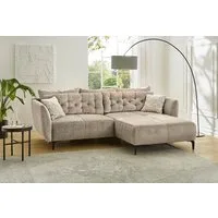 Jockenhöfer Gruppe Ecksofa Salo L-Form, B: 251 cm, im Retrolook mit Wellenfederung, mit Zierkissen