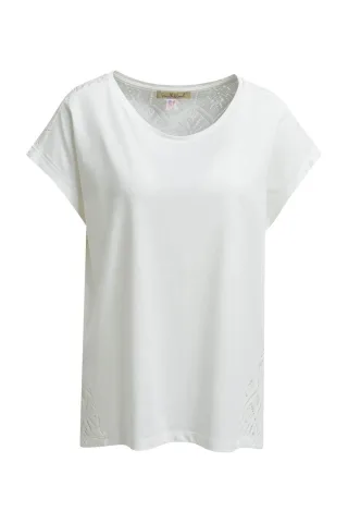 Smith&Soul - Mix & Match Crochet T-Shirt cream white - Gr. - S