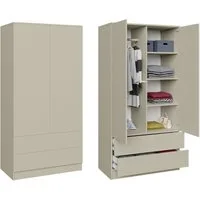 Beautysofa Kleiderschrank Zweitüriger mit Drehtürenschrank LOOK (Breite: 90 cm, Modernes TIP-ON Öffnungssystem (griffloses Öffnen möglich) Erhältlich mit oder ohne Schubladen