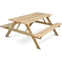 holz4home® Gartenbank Picknickbank Outdoor Sitzgruppe aus Holz I Tisch mit Bank