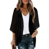 nsihing Kimono Damen Kimono-Cardigan – Leichter Sommer-Überwurf, mit floralem Print, lockere Passform, Pool, Strand- und Freizeitbluse