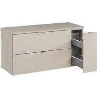 Lomadox Waschbeckenschrank DURANGO-56 80 cm breit in kaschmir, 2 Schubladen & 1 Auszug