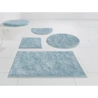OTTO home Badematte Jos, Badvorleger, Badezimmer Teppich, Höhe 22 mm, rutschhemmend beschichtet, schnell trocknend, fußbodenheizungsgeeignet, Polyester, halbrund, Badematten in Pastell-Farben, Badteppich als 3 teiliges Set erhältlich