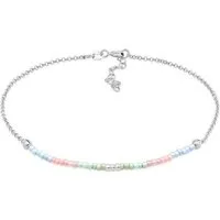 Elli Fußkette Beads Kugeln Pastell 925 Silber