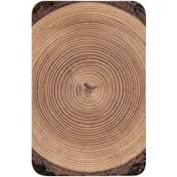 OnlyWow WC-Vorleger Baumstamm - Holz - Braun, Höhe 10 mm, Polyester, Rechteckig, WC Teppich, Toilettenvorleger, Toilettenteppich, Badematte 40x60 cm