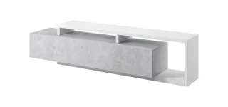 TV Board Lowboard BENDY Weiß- Betonoptik 219cm