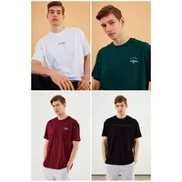 COMEOR Oversize-Shirt Herren T-Shirt: Trendige Urban Streetwear für lässige Styles (4-tlg) mit individuellem Print