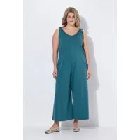 Ulla Popken Schlupfhose Jersey-Jumpsuit weites Bein Ziernaht Biobaumwolle