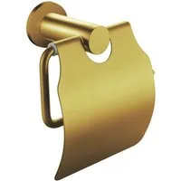 Aloni Toilettenpapierhalter CR2112-BG (1-St), Aloni Toilettenpapierrollenhalter mit Deckel Gold gebürstet
