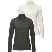 LASCANA Stehkragenshirt aus weichem Viskose-Stretch (2er-Pack)