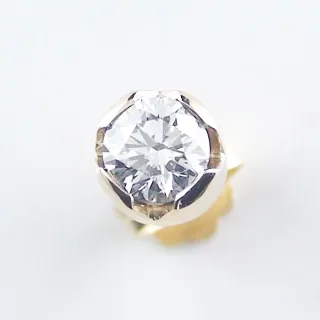 Gelbgold Herren Ohrstecker 18k mit einem großen Diamanten 0,50 ct F vs2 - GIA zertifiziert