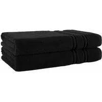 HAMMETEX Duschtuch 2er Set Badetücher 70x140 cm, 100% Baumwolle, Weich & Saugstark, Frottier (Set, 2-St), mit Bordüre, einfarbig, weich