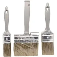Color Expert Flachpinsel Pinsel Lasurpinsel Set 3tlg. Polyester Borsten Kunststoffstiel grau, (3 St), mit Aufhängung