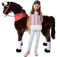 TE-Trend Reitpferd Pferde Spielzeug Schaukelpferd Pferd zum Draufsitzen Stehpferd, mit Soundmodul