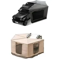 TZIpower Markisenvorzelt 270° Khaki Grau Automarkise/Zelt mit Vorzelt 200x200cm oder 250x200cm