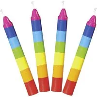 goki Geburtstagskerze, 10 Stück, bunt, 10 cm hoch, 13 mm Durchmesser