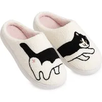Corimori mit netten Motiven, Gr. 34-44, Antirutsch & bequem Plüsch Hausschuhe (Packung, Geschenk) Katzen Pantoffeln für Kinder und Erwachsene, EU Größe 36-37