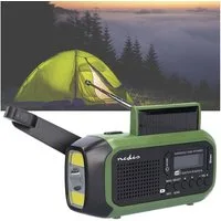 Nedis DAB+ Kurbelradio Notfallradio, 2500mAh Powerbank, SOS, Solar Grün Notfallradio (Digitalradio (DAB), DAB+ Kurbelradio Solar, 2500mAh Powerbank, SOS Lampe)