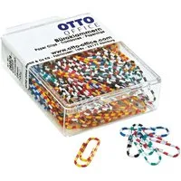 Otto Office Büroklammer, 28 mm, zweifarbig gestreift und kunststoffüberzogen, rund
