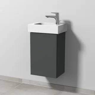 Sanipa 3way Waschtischunterbau zu Geberit iCon Waschtisch mit 1 Tür, Anthrazit-Matt SM65722